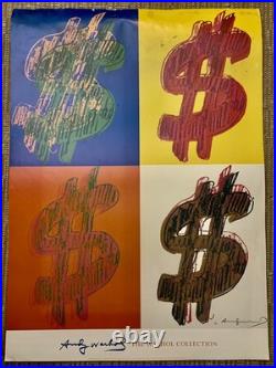 Tableau ancien affiche Dollars Andy Wharol 90X66