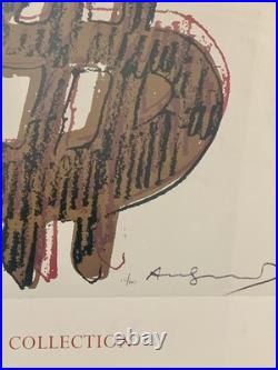 Tableau ancien affiche Dollars Andy Wharol 90X66