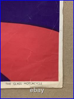 Tableau ancien affiche publicitaire Libra vintage The Glass Motorcycle 76X51