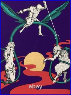 Tableau ancien affiche publicitaire Libra vintage The Glass Motorcycle 76X51