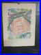 Tennis Pochoir Signe Uzelac France -usa 42x32cm