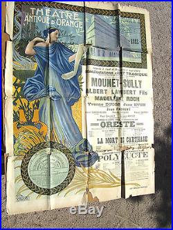 Théâtre antique D'ORANGE chorégie des 3-4 aout 1912 affiche signé Dellepiane