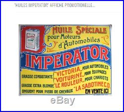 Très rare affiche ancienne bidon huile moteur IMPERATOR garage station services