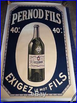 Trés rare affiche originale lithographiée année 1931 pour Anis PERNOD 40°
