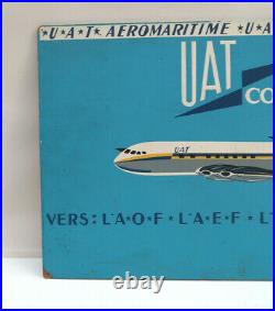 UAT Avion Comet Service Aeromaritime 1954 Panneau Peint sur isorel 55 x 35 Cm
