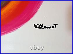 VILLEMOT LITHOGRAPHIE ORIGINALE CHARBONNAGES DE FRANCE 117x78cm 1967