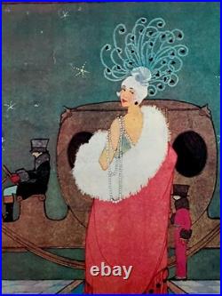 VOGUE Helen Dryden 1918 Lithographie USA Portal Publication Art Déco c. 1960-80