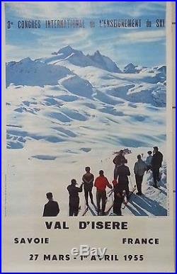 Val d'Isère Alpes 3 affiches anciennes/skiing travel original posters 1955-57