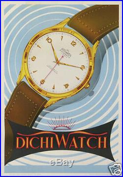Vintage Italian Poster About Watches Dichiwatch Affiche Ancienne Montres 1953