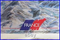 Vintage Ski Resorts Map Poster 1986 Alps Savoie Mt-Blanc, 100 X 60 Unframed