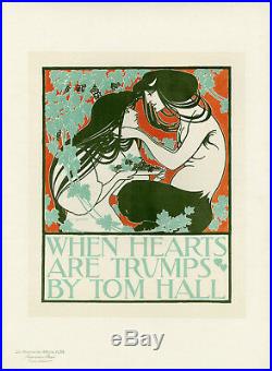 WHEN HEARTS ARE TRUMPS BY TOM HALL Litho Maîtres de l'Affiche William H. BRADLEY