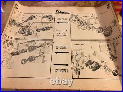 X3 Affiches d'Atelier Planche Éclaté Vespa Acma 85x110 cm